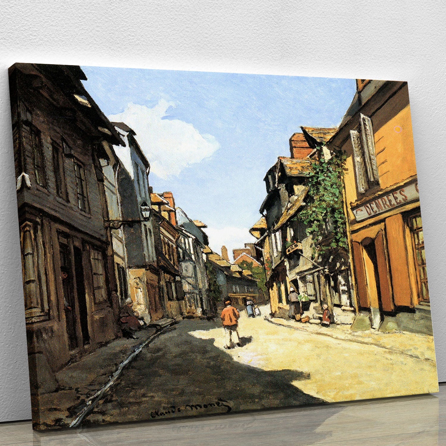Street of Bavolle by Monet Canvas Print or Poster - Canvas Art Rocks - 1