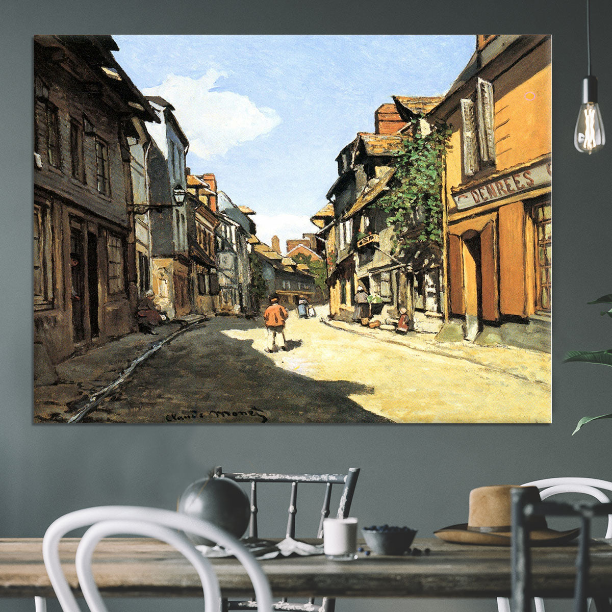 Street of Bavolle by Monet Canvas Print or Poster - Canvas Art Rocks - 3