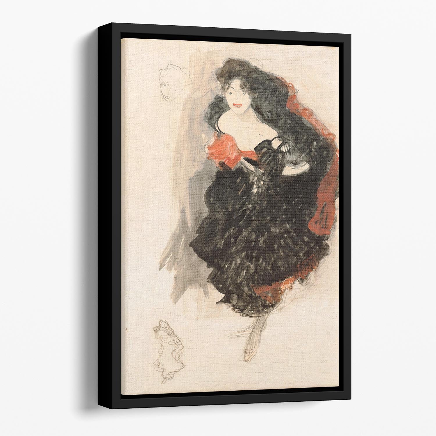 Study for Judith II by Klimt Floating Framed Canvas