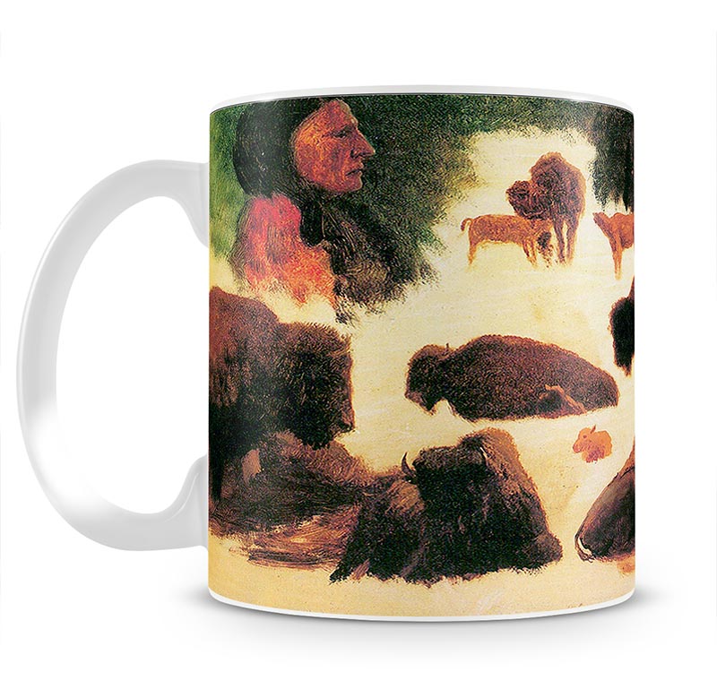 Study of Buffaloes by Bierstadt Mug - Canvas Art Rocks - 1