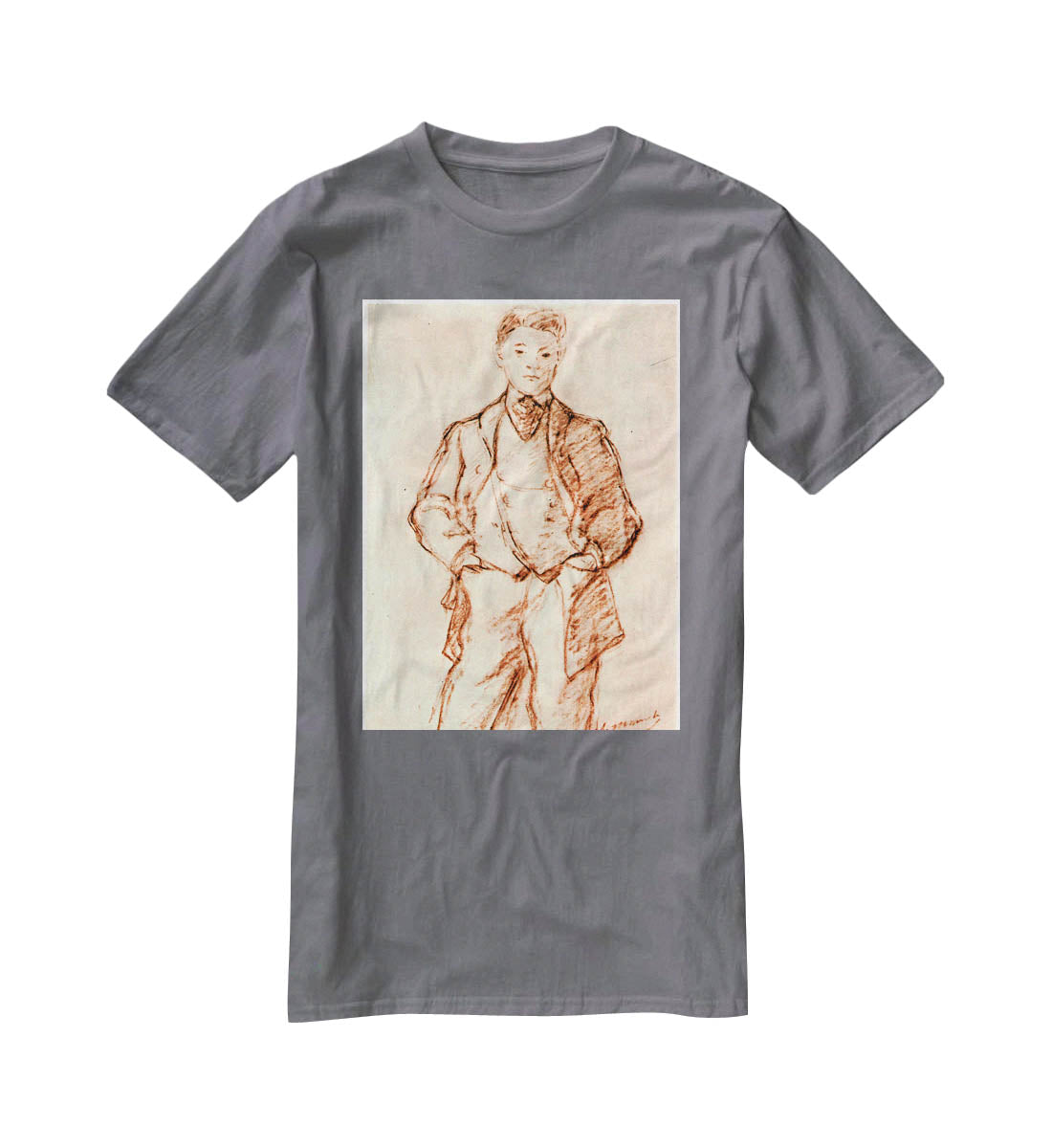 Study of a boy by Manet T-Shirt - Canvas Art Rocks - 3