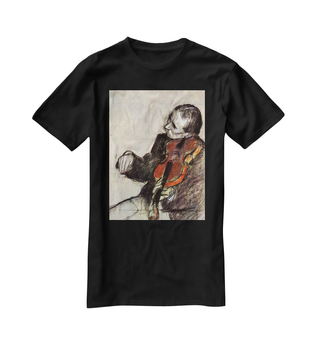 Study of violinist by Degas T-Shirt - Canvas Art Rocks - 1