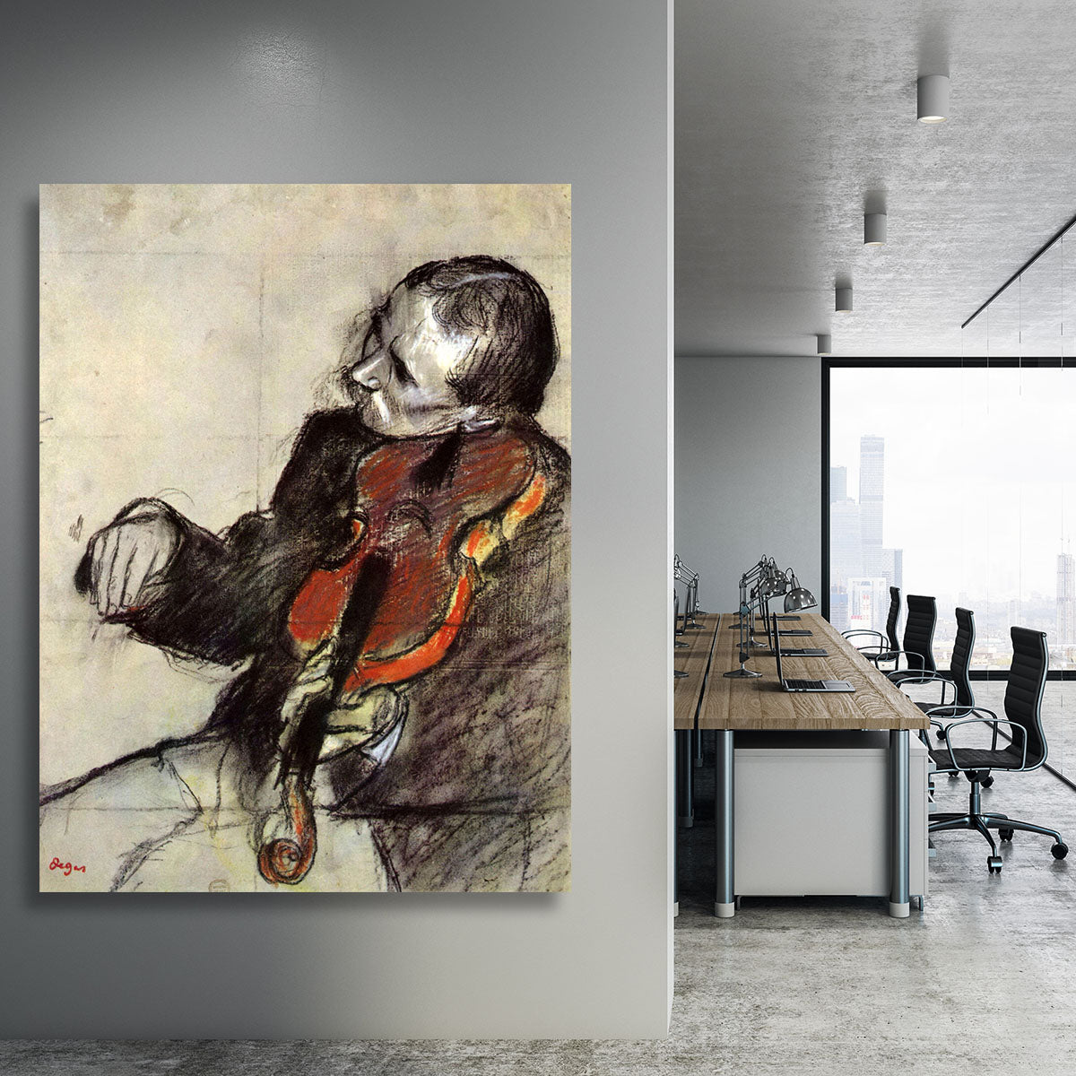 Study of violinist by Degas Canvas Print or Poster - Canvas Art Rocks - 3
