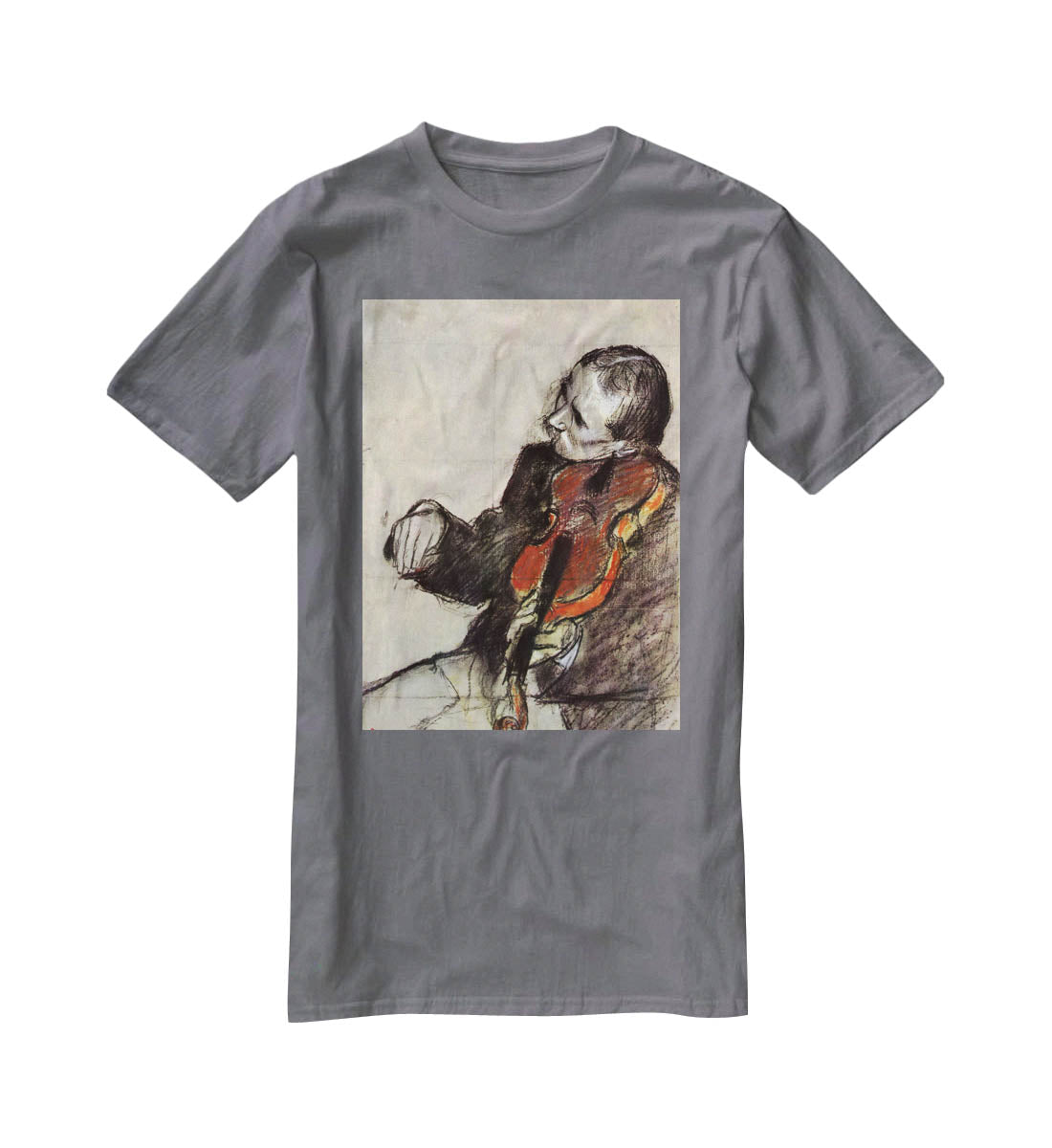 Study of violinist by Degas T-Shirt - Canvas Art Rocks - 3