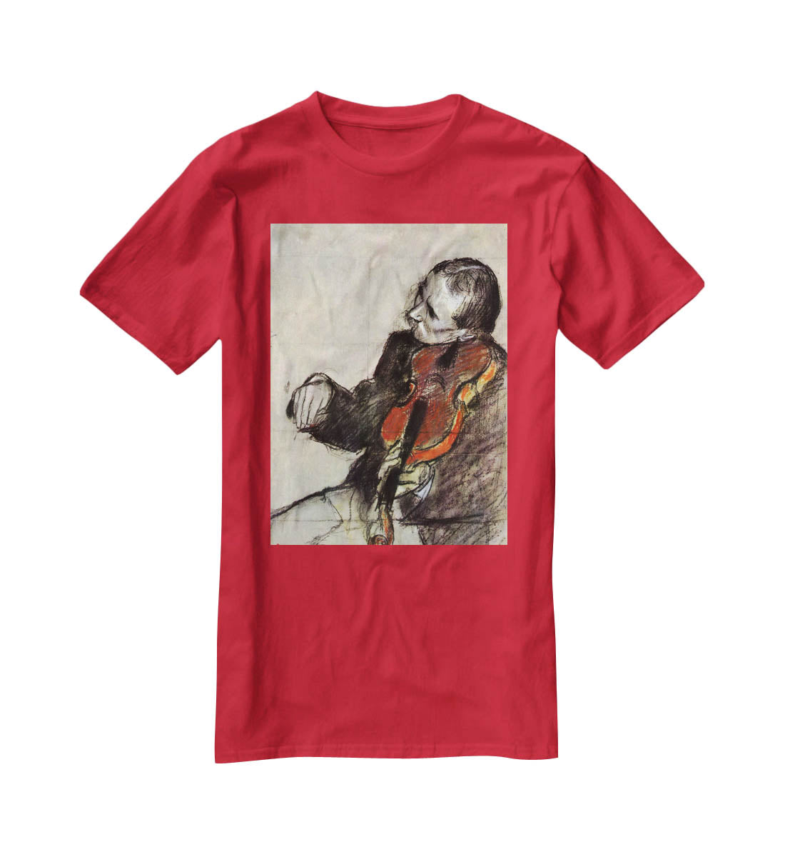 Study of violinist by Degas T-Shirt - Canvas Art Rocks - 4