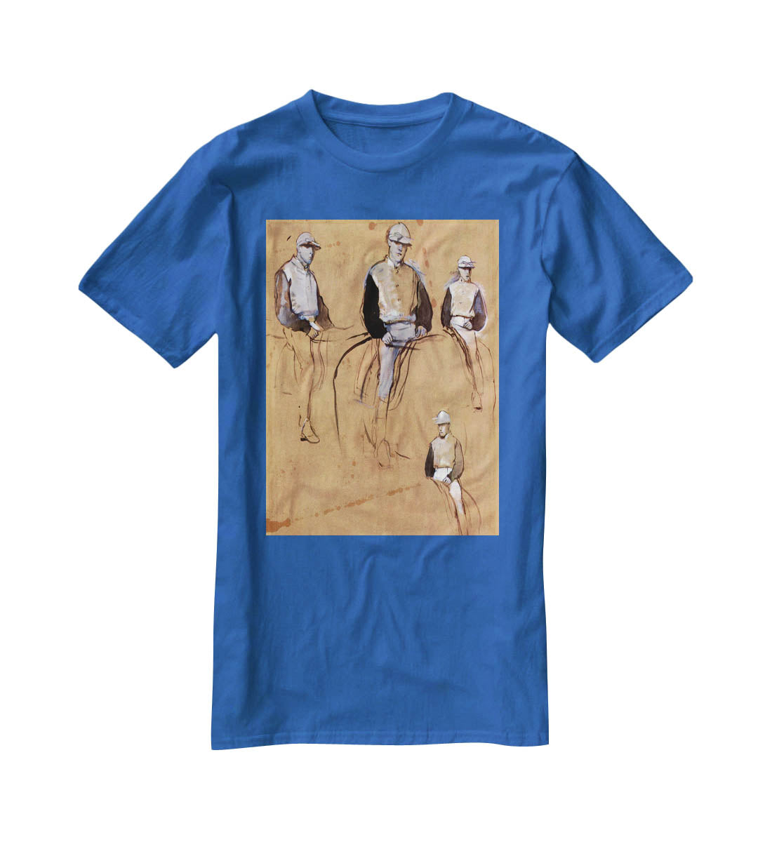 Study with four jockeys by Degas T-Shirt - Canvas Art Rocks - 2