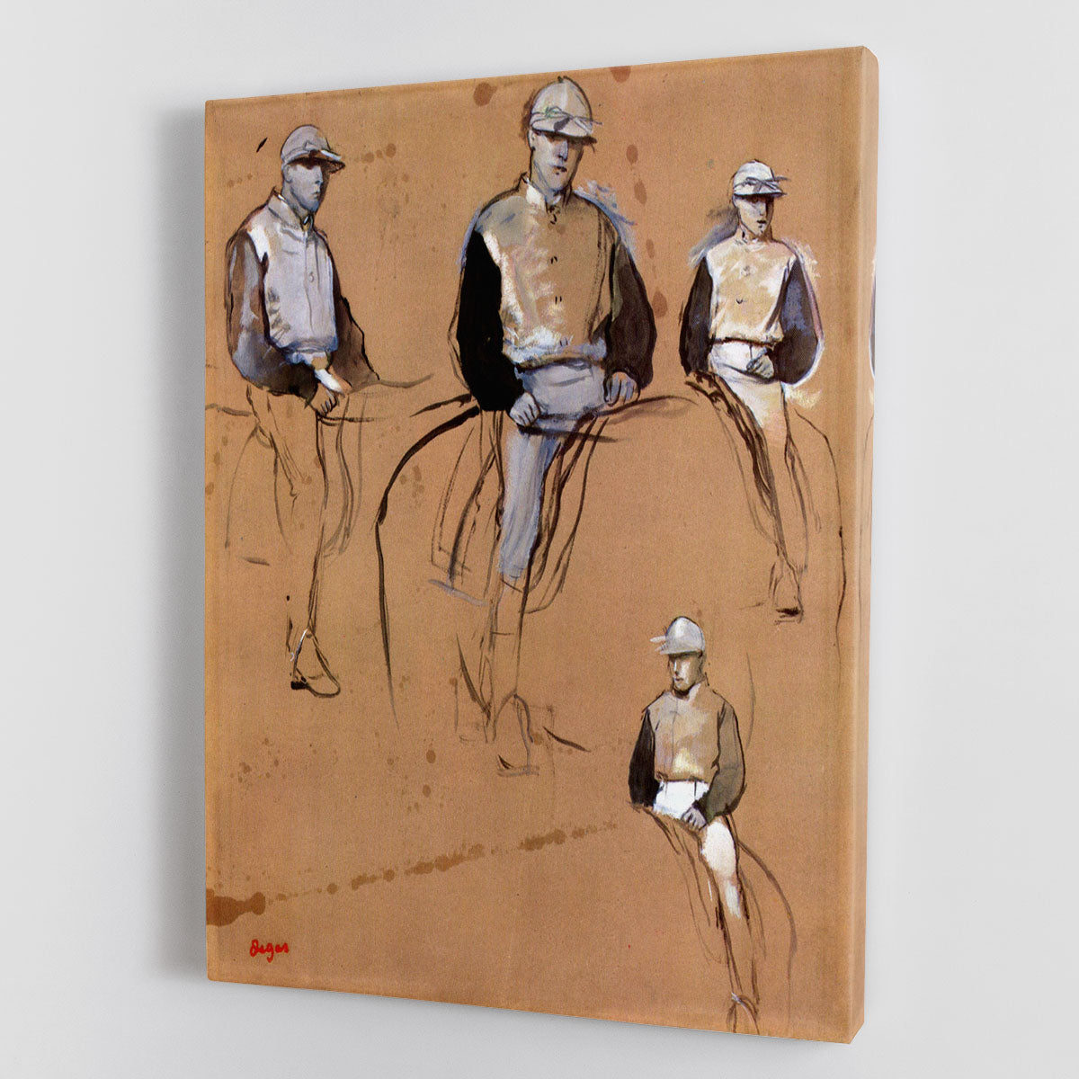 Study with four jockeys by Degas Canvas Print or Poster - Canvas Art Rocks - 1