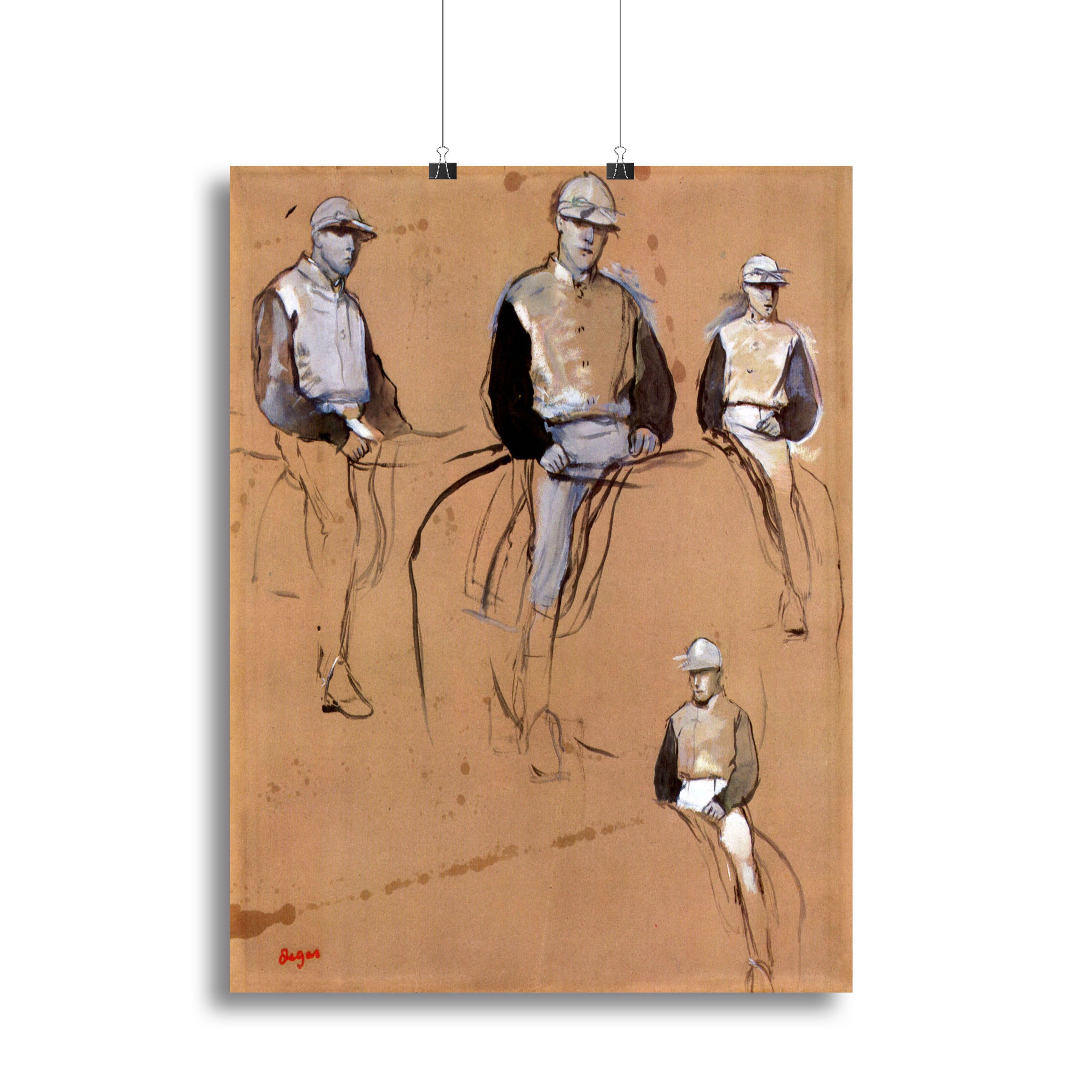 Study with four jockeys by Degas Canvas Print or Poster - Canvas Art Rocks - 2