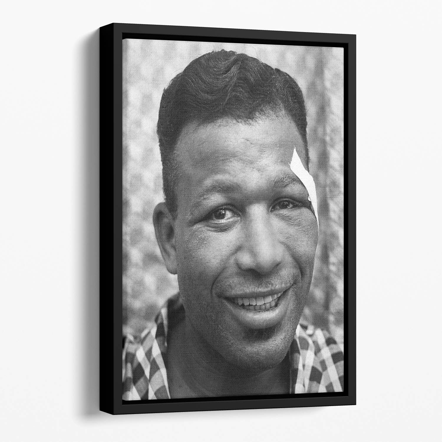 Sugar Ray Robinson Boxer Floating Framed Canvas