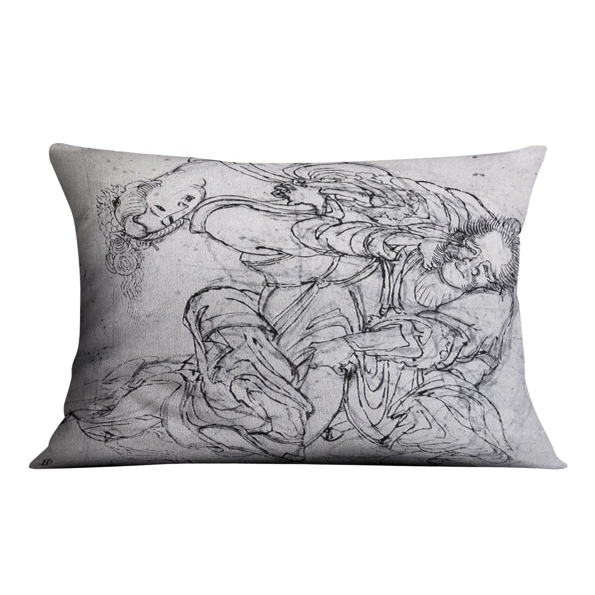 Suikoden scene by Hokusai Cushion