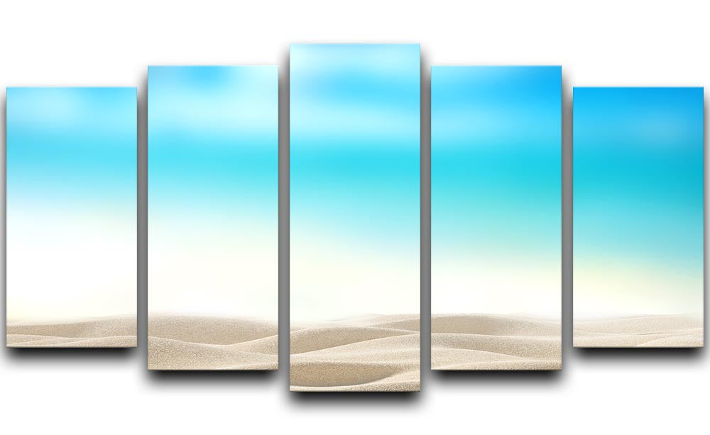 Summer exotic sandy beach with blur sea 5 Split Panel Canvas - Canvas Art Rocks - 1
