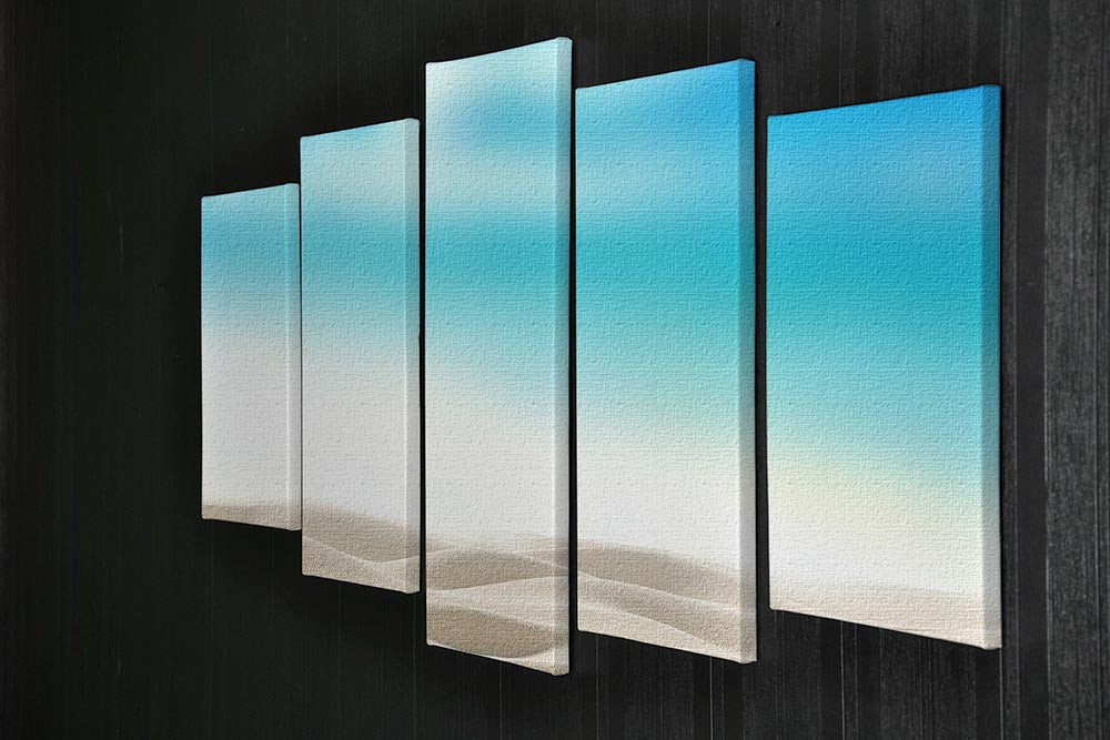 Summer exotic sandy beach with blur sea 5 Split Panel Canvas - Canvas Art Rocks - 2