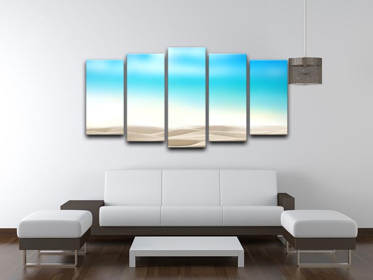 Summer exotic sandy beach with blur sea 5 Split Panel Canvas - Canvas Art Rocks - 3