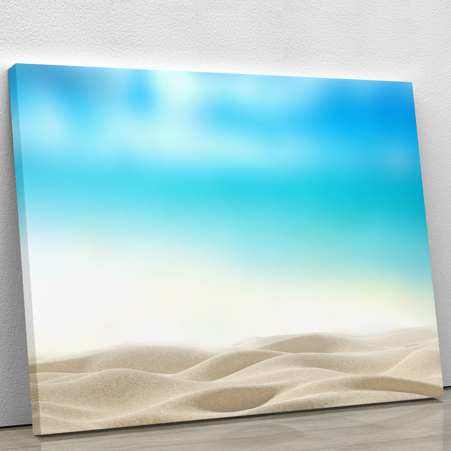 Summer exotic sandy beach with blur sea Canvas Print or Poster - Canvas Art Rocks - 1