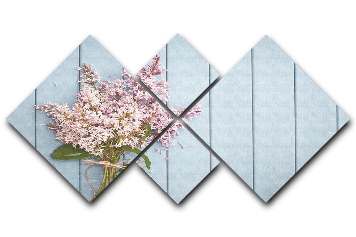 Summer gentle bouquet of lilac flowers 4 Square Multi Panel Canvas  - Canvas Art Rocks - 1