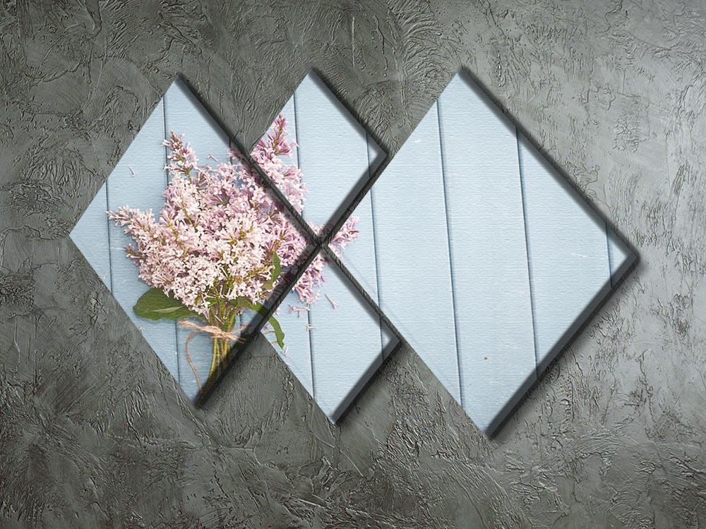 Summer gentle bouquet of lilac flowers 4 Square Multi Panel Canvas  - Canvas Art Rocks - 2