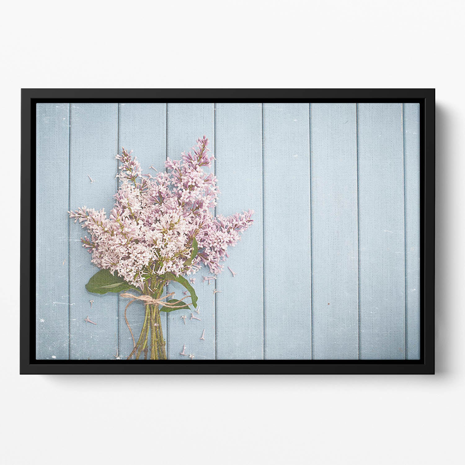 Summer gentle bouquet of lilac flowers Floating Framed Canvas