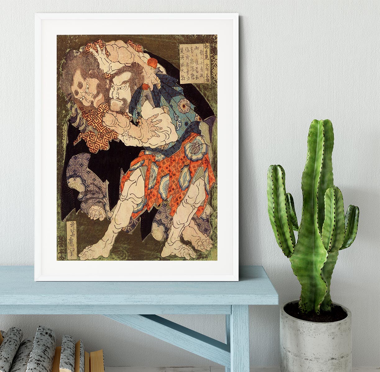Sumo wrestlers by Hokusai Framed Print - Canvas Art Rocks - 5