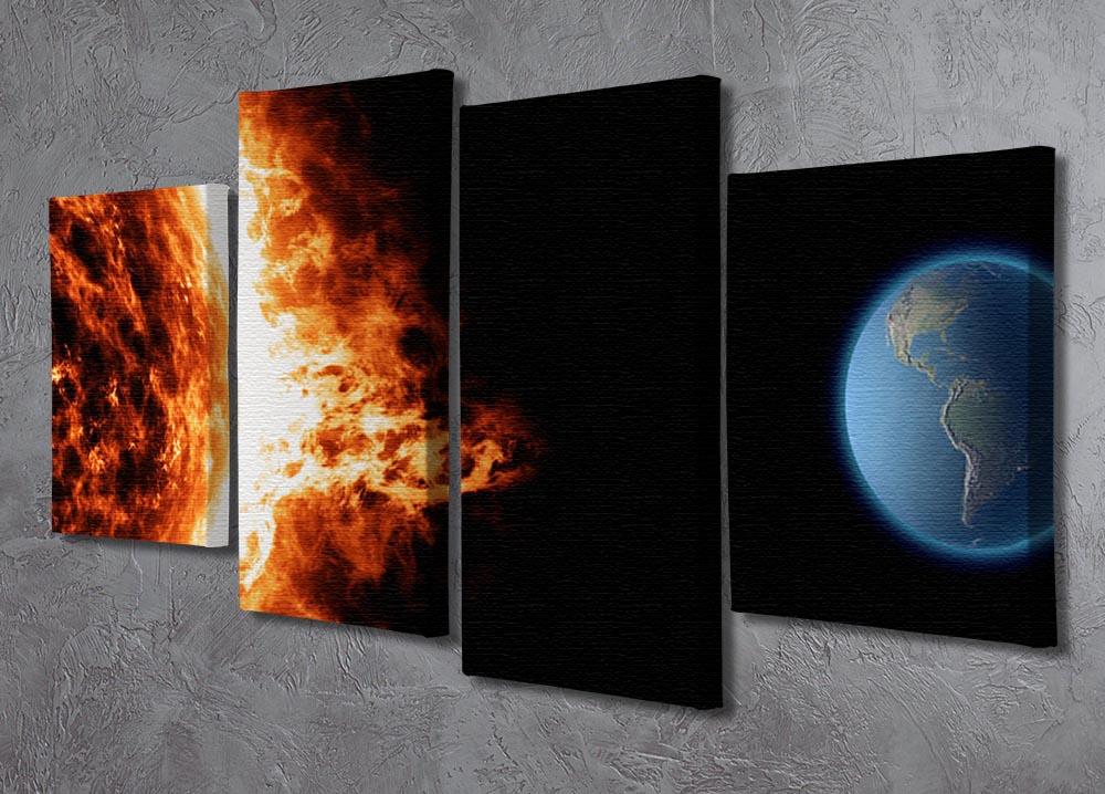 Sun earth space universe solar storm 4 Split Panel Canvas - Canvas Art Rocks - 2