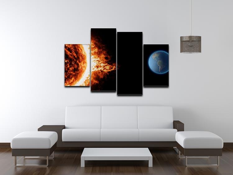 Sun earth space universe solar storm 4 Split Panel Canvas - Canvas Art Rocks - 3