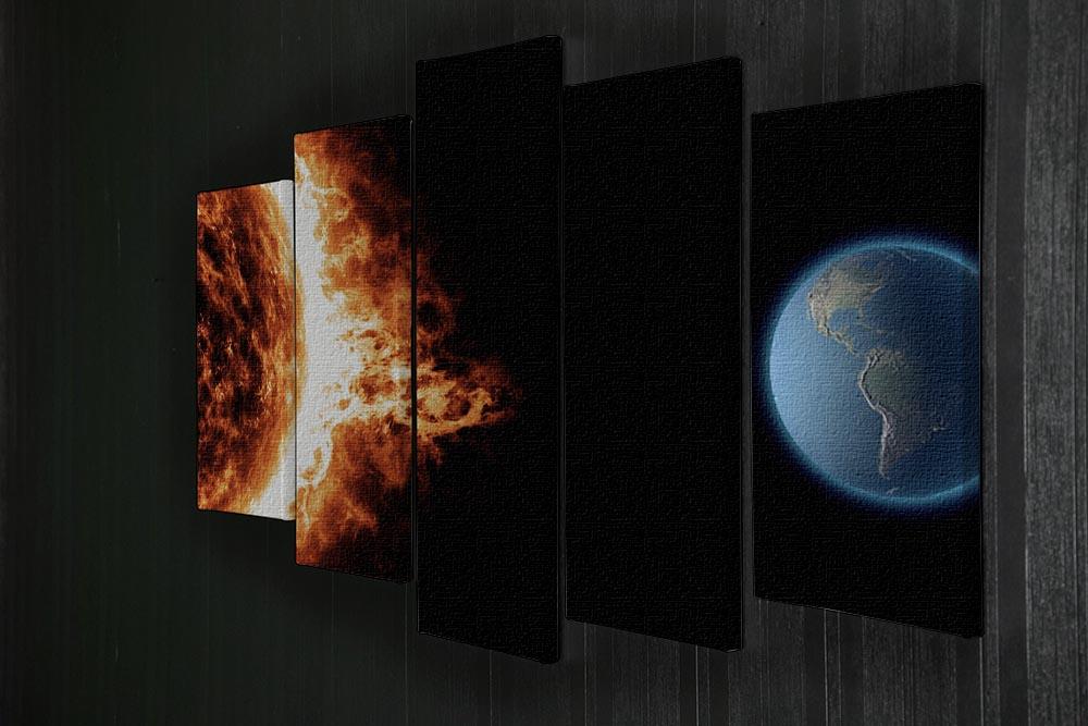 Sun earth space universe solar storm 5 Split Panel Canvas - Canvas Art Rocks - 2