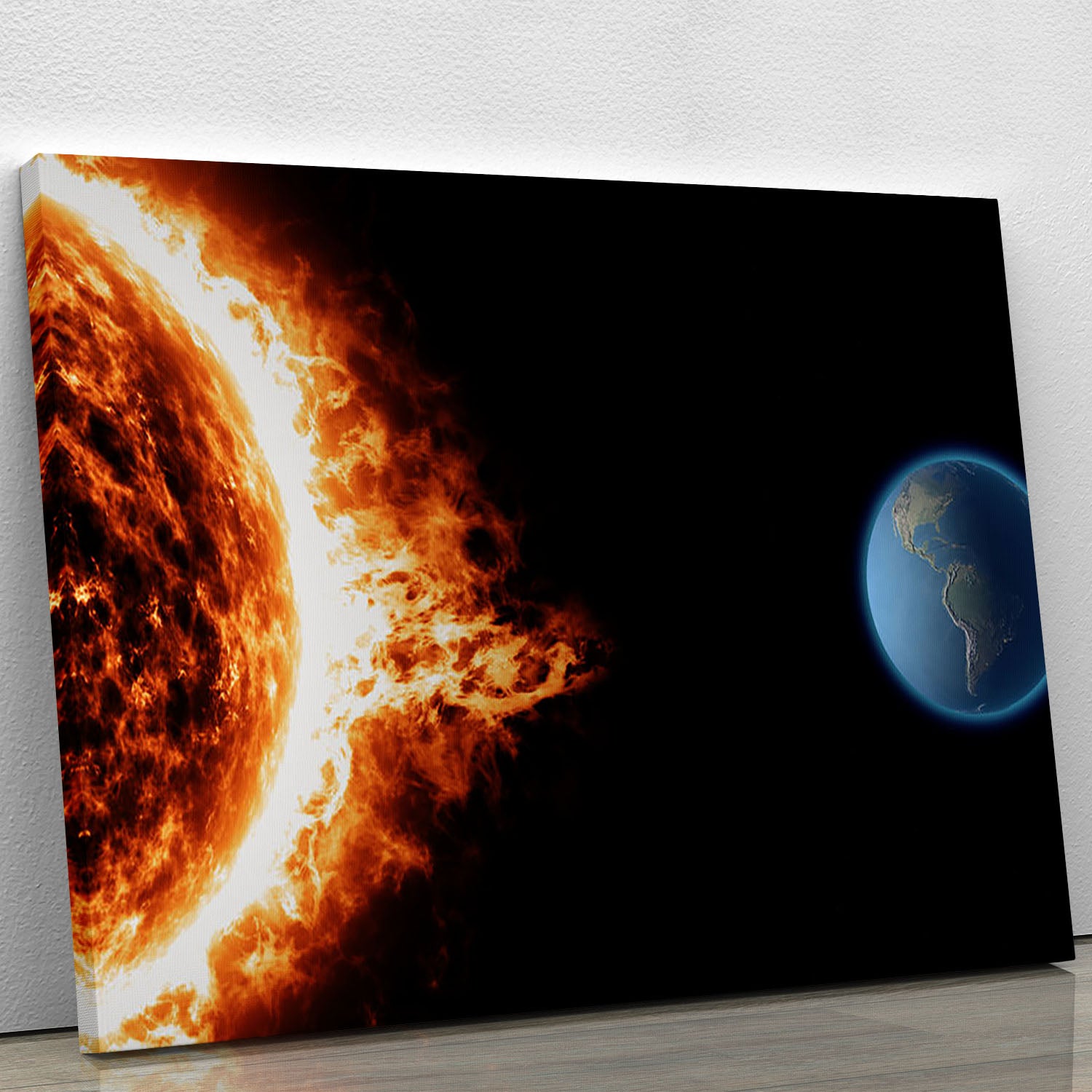 Sun earth space universe solar storm Canvas Print or Poster - Canvas Art Rocks - 1
