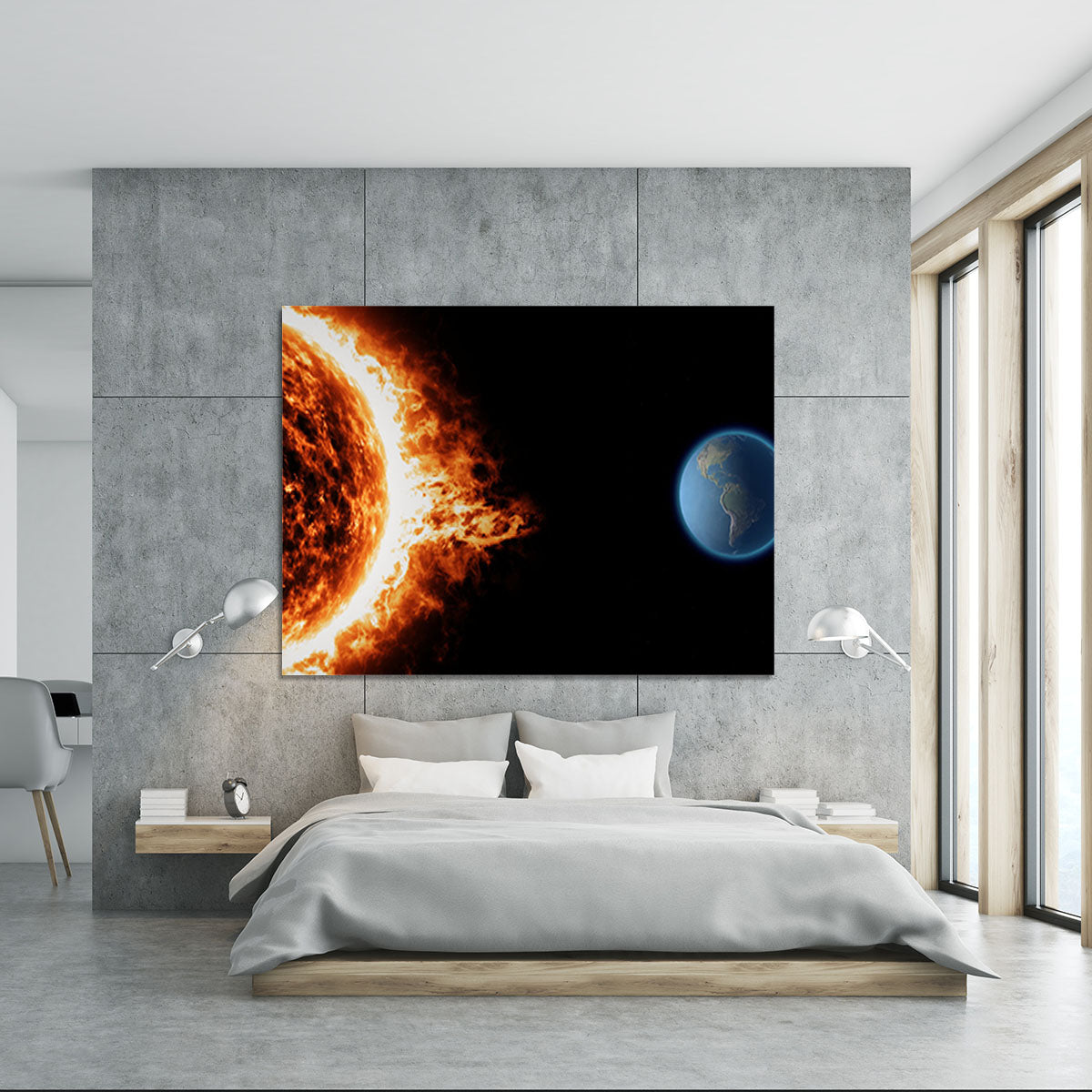 Sun earth space universe solar storm Canvas Print or Poster - Canvas Art Rocks - 5