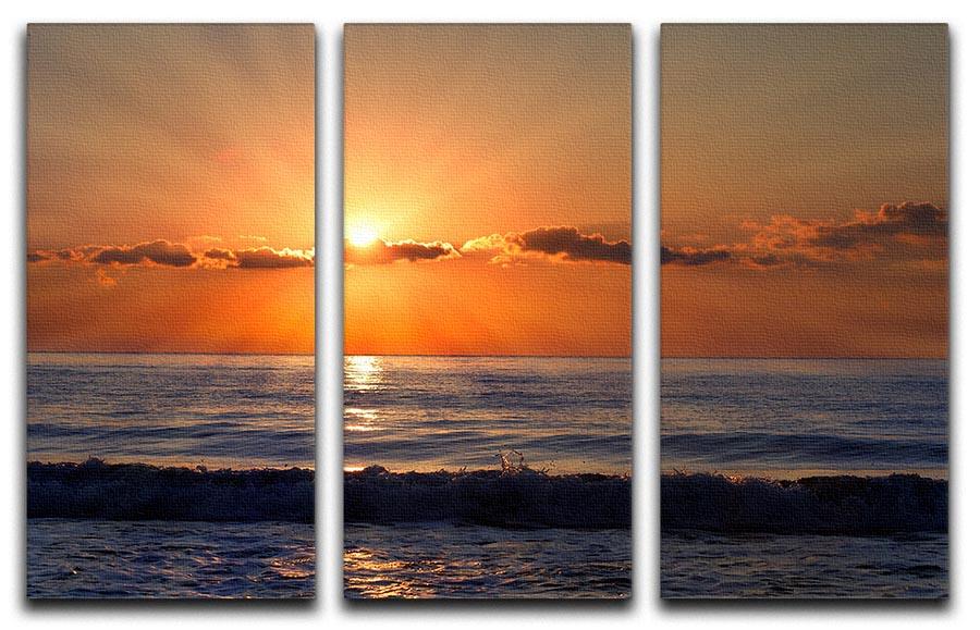 Sun rays over the bulgarian Black sea 3 Split Panel Canvas Print - Canvas Art Rocks - 1