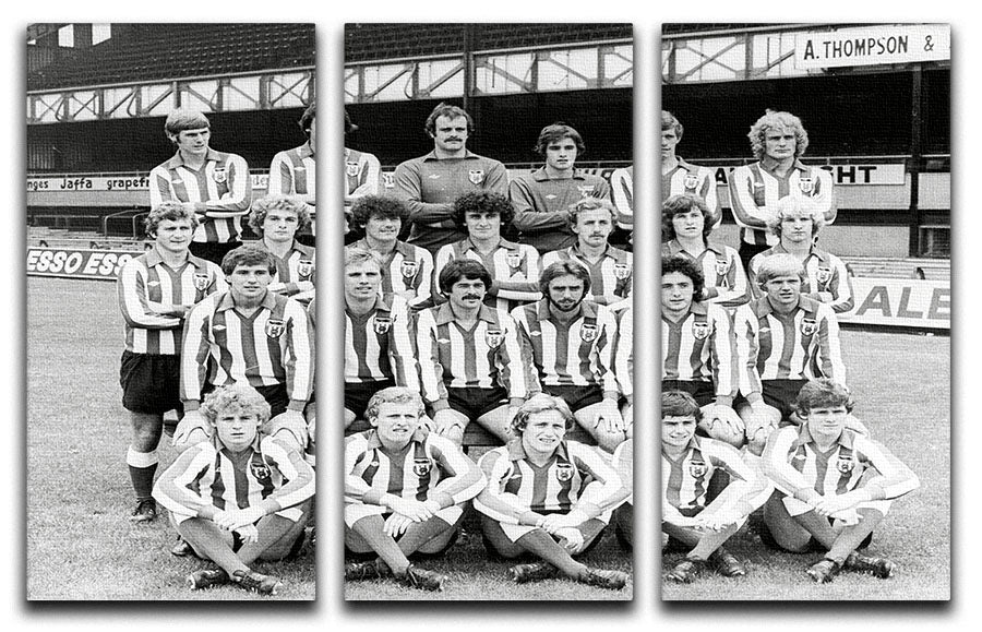 Sunderland Football Club Team Photo 1978 3 Split Panel Canvas Print - Canvas Art Rocks - 1