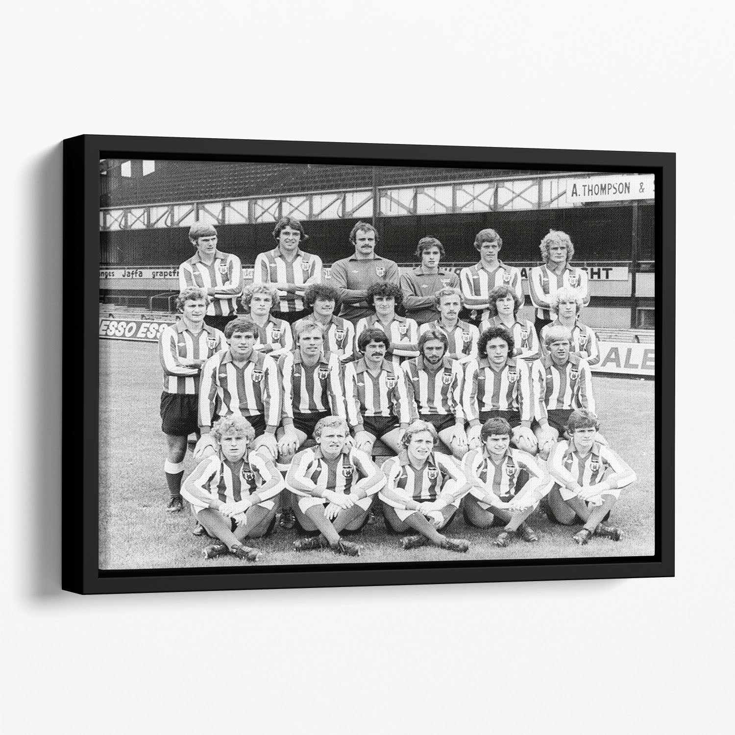 Sunderland Football Club Team Photo 1978 Floating Framed Canvas - Canvas Art Rocks - 1