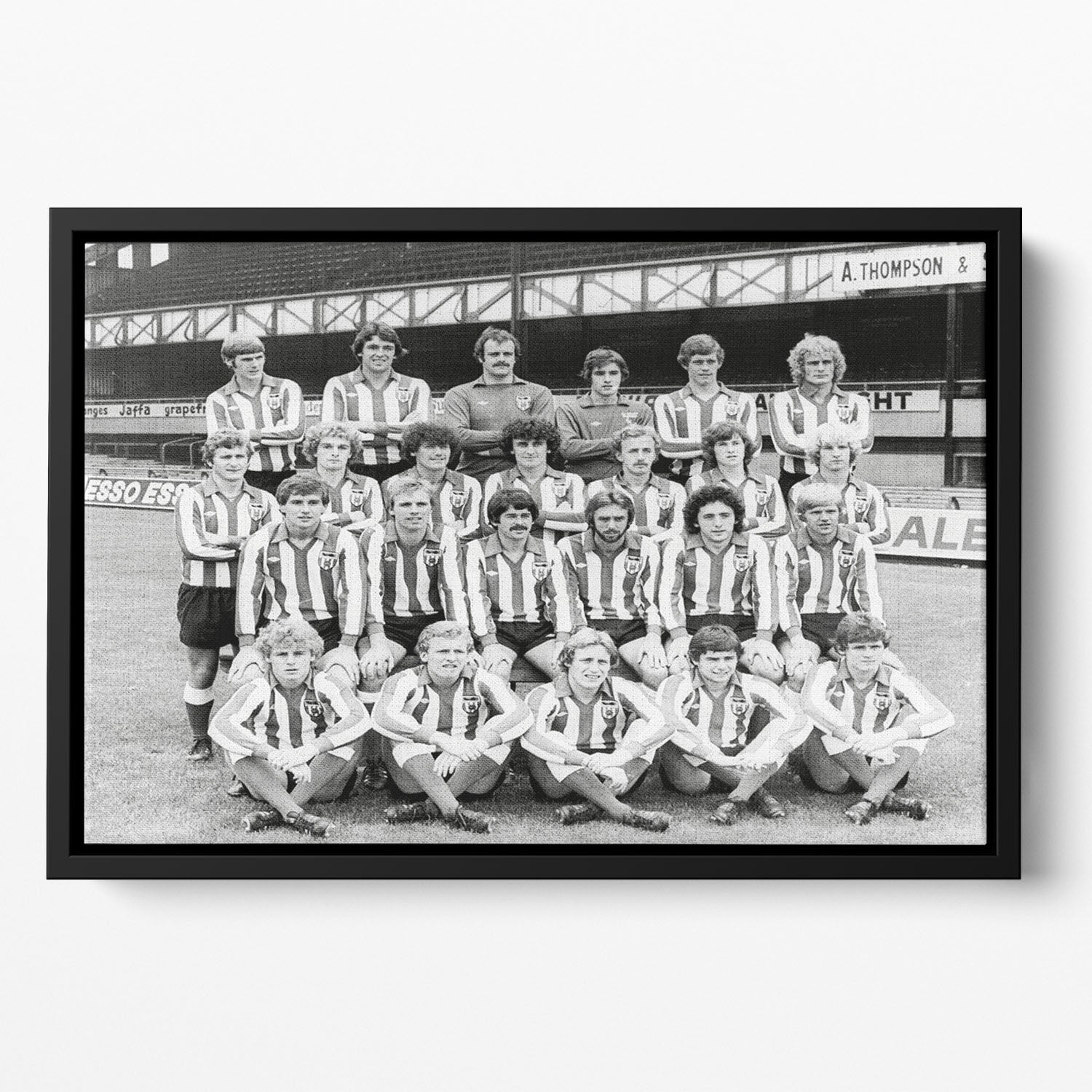 Sunderland Football Club Team Photo 1978 Floating Framed Canvas - Canvas Art Rocks - 2