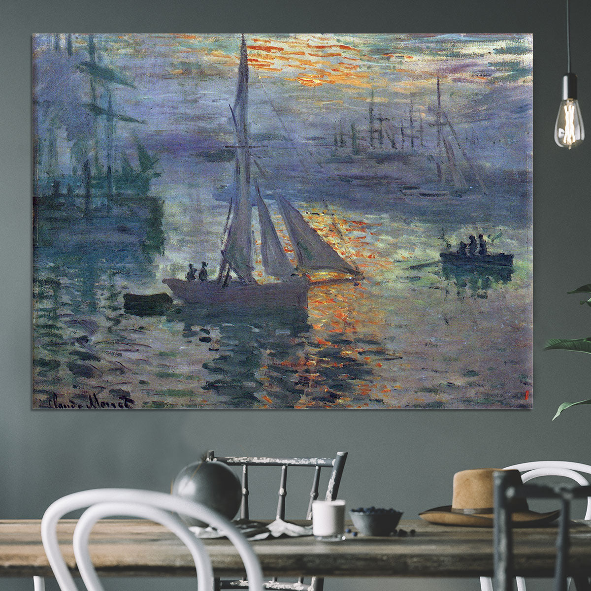 Sunrise at Sea by Monet Canvas Print or Poster - Canvas Art Rocks - 3