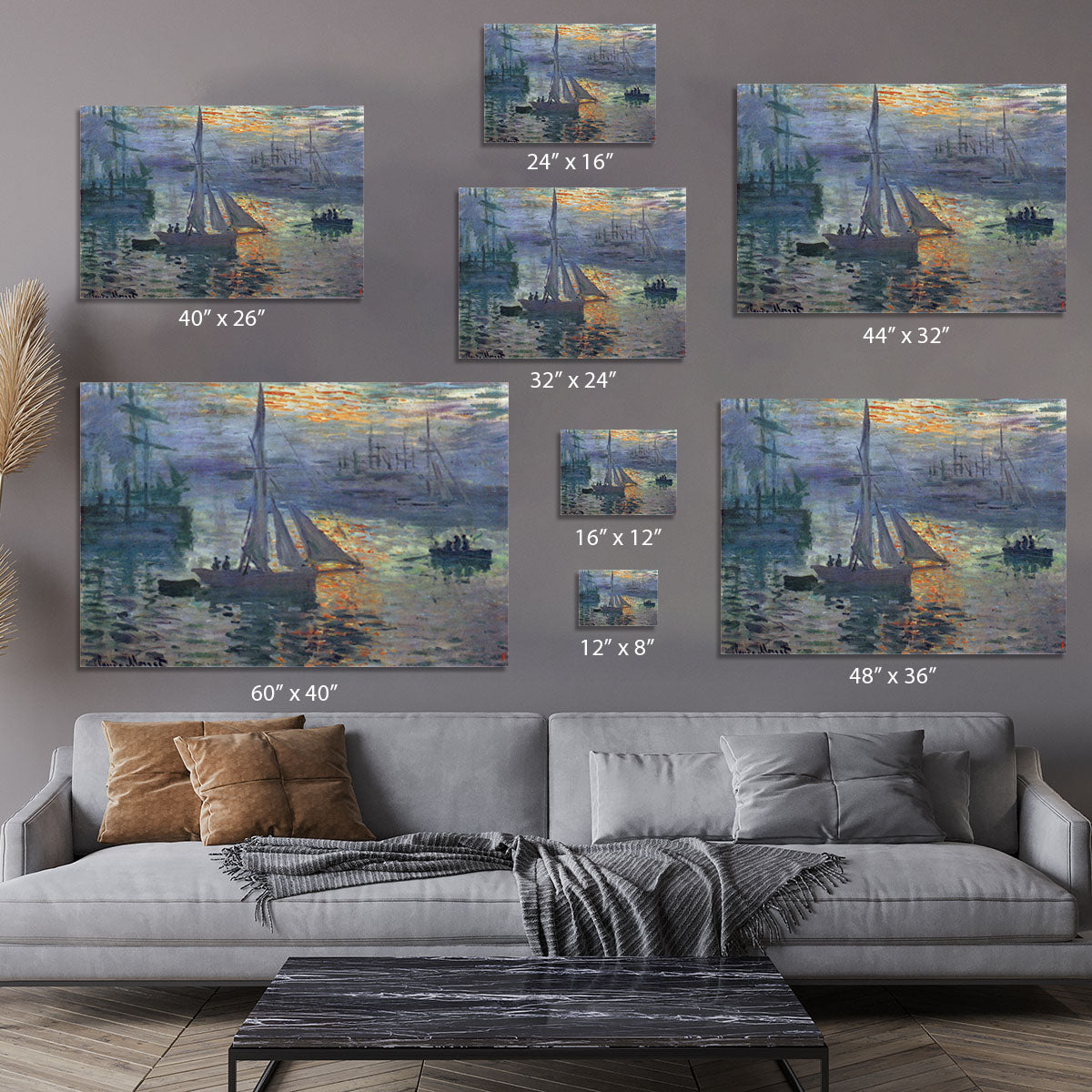Sunrise at Sea by Monet Canvas Print or Poster - Canvas Art Rocks - 7