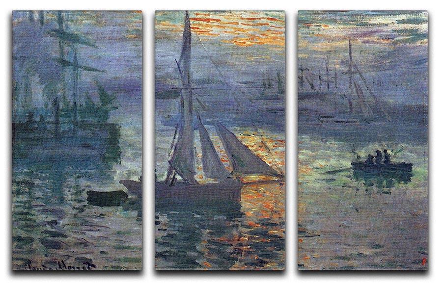 Sunrise at Sea by Monet Split Panel Canvas Print - Canvas Art Rocks - 4