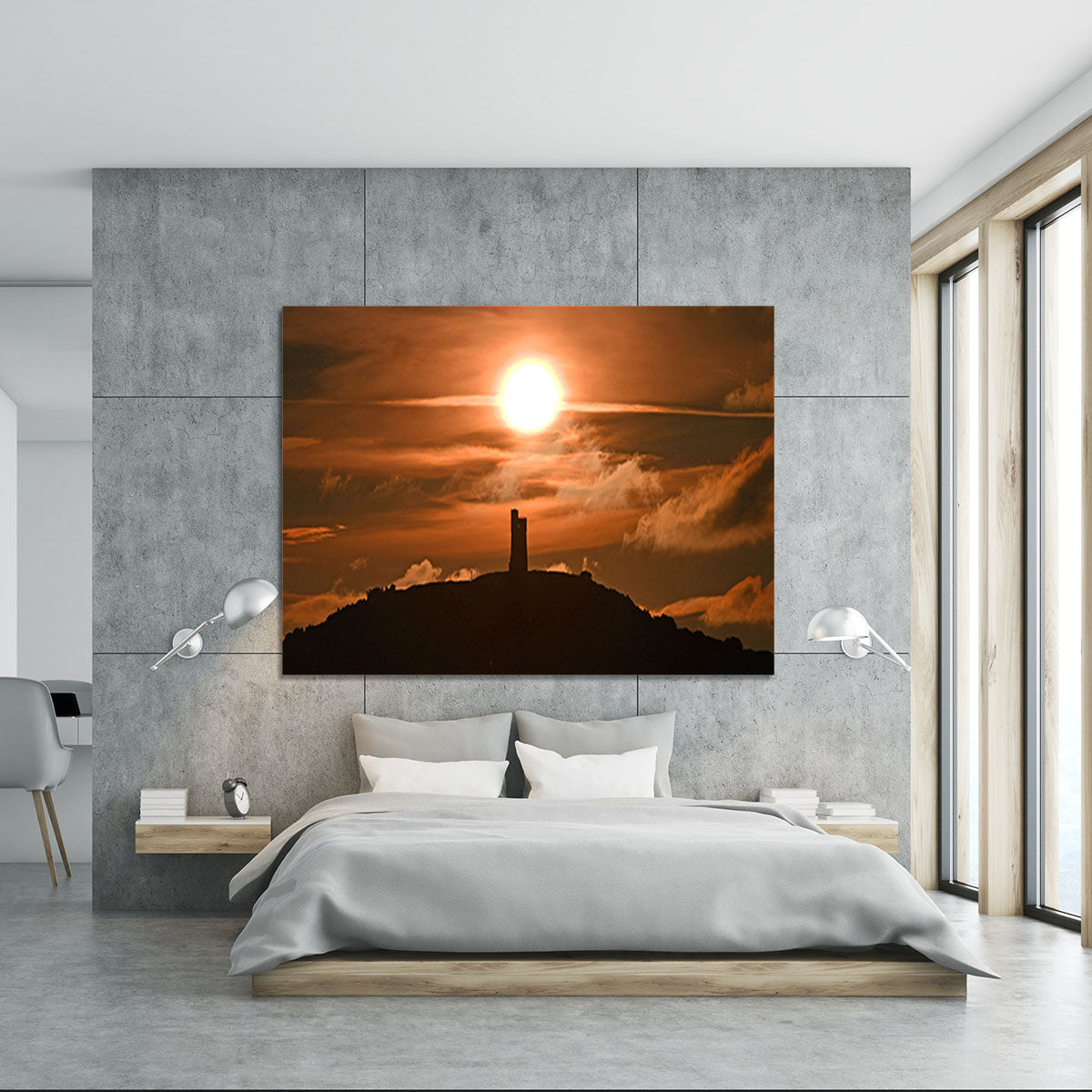 Sunrise behind Castle Hill Canvas Print or Poster - Canvas Art Rocks - 5