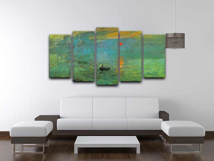 Sunrise by Monet 5 Split Panel Canvas - Canvas Art Rocks - 3