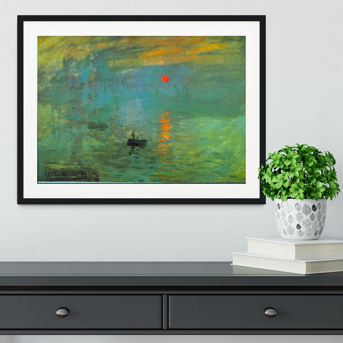 Sunrise by Monet Framed Print - Canvas Art Rocks - 1