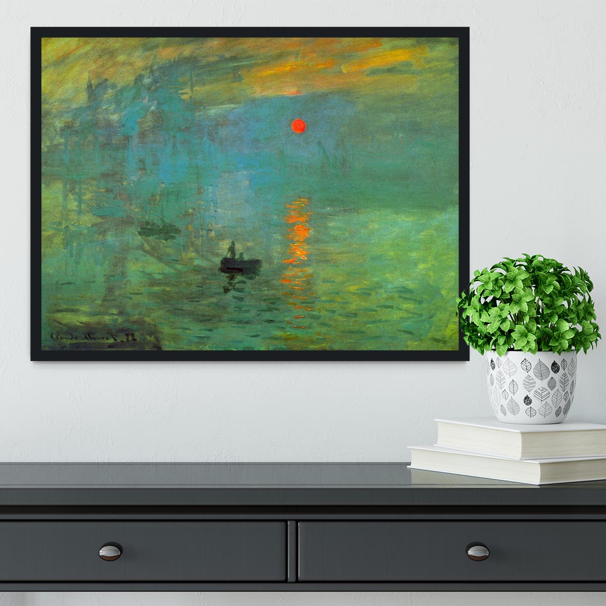 Sunrise by Monet Framed Print - Canvas Art Rocks - 2