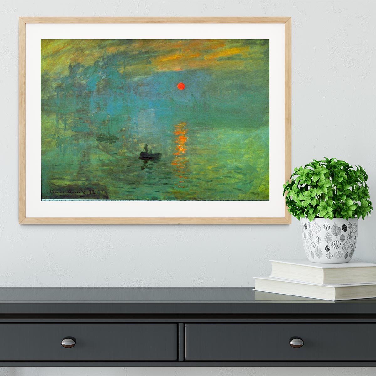 Sunrise by Monet Framed Print - Canvas Art Rocks - 3
