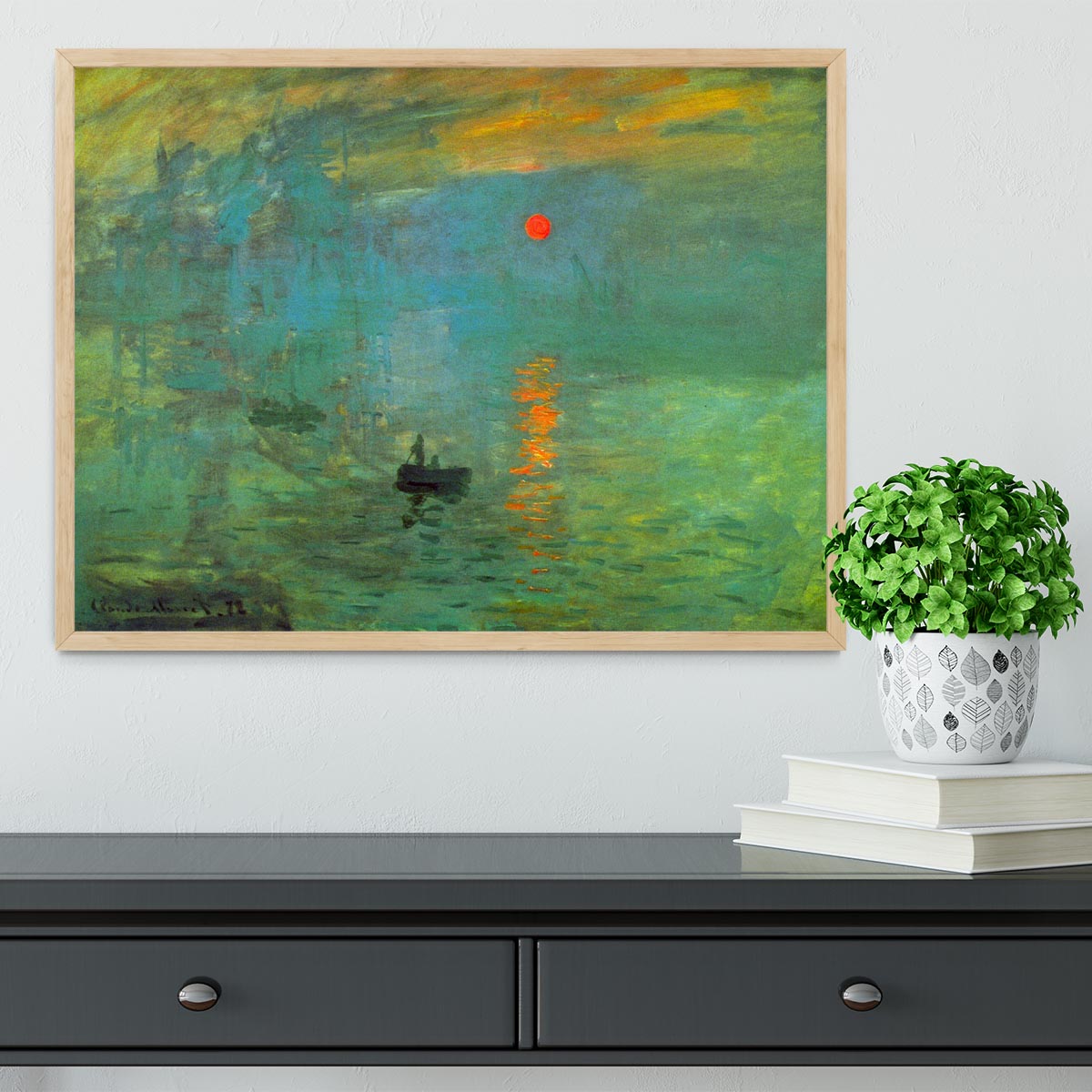 Sunrise by Monet Framed Print - Canvas Art Rocks - 4