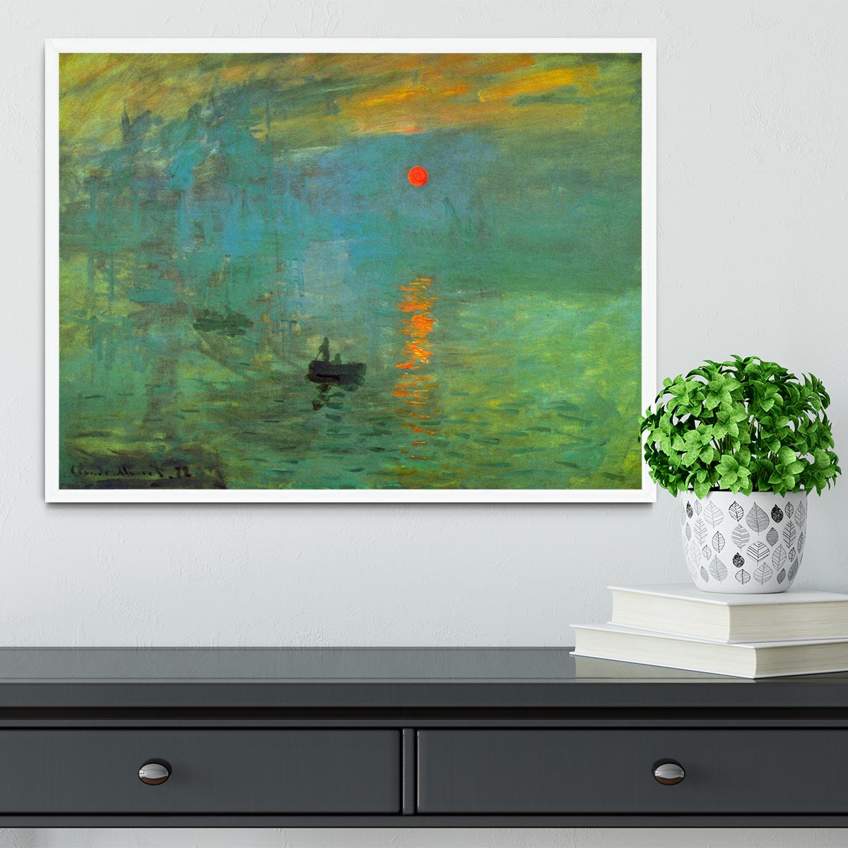 Sunrise by Monet Framed Print - Canvas Art Rocks -6
