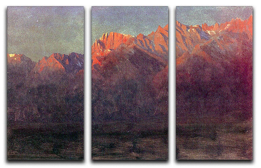 Sunrise in the Sierras by Bierstadt 3 Split Panel Canvas Print - Canvas Art Rocks - 1