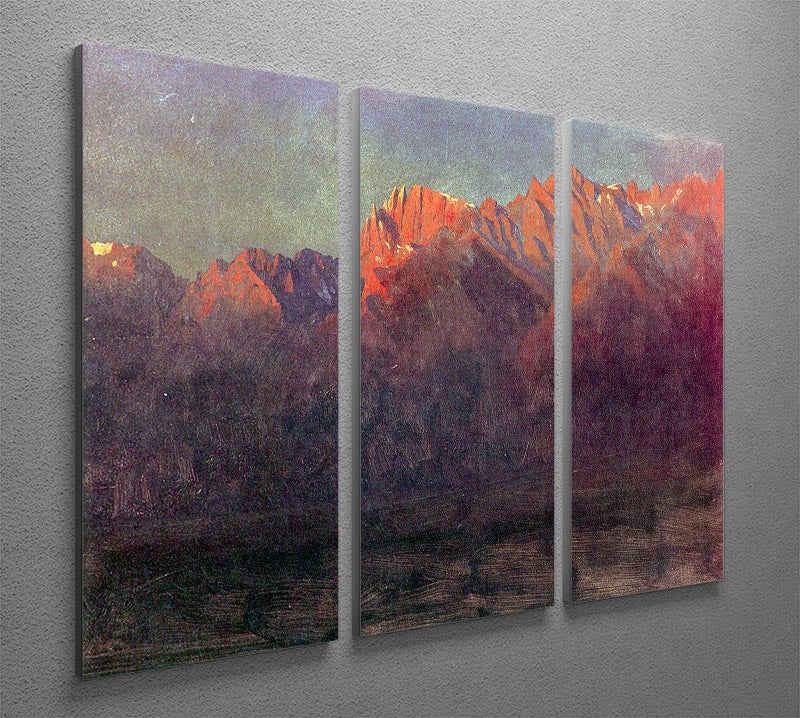 Sunrise in the Sierras by Bierstadt 3 Split Panel Canvas Print - Canvas Art Rocks - 2