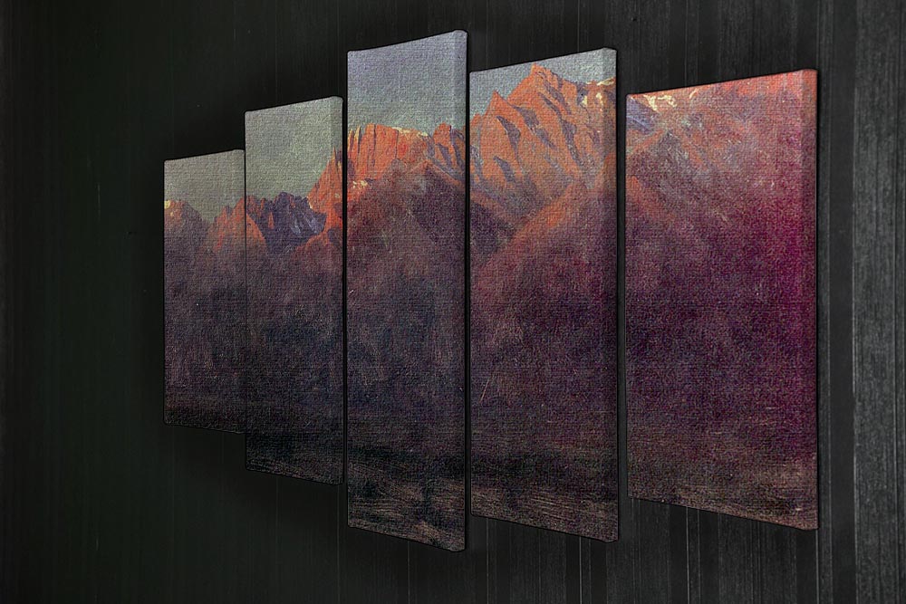 Sunrise in the Sierras by Bierstadt 5 Split Panel Canvas - Canvas Art Rocks - 2