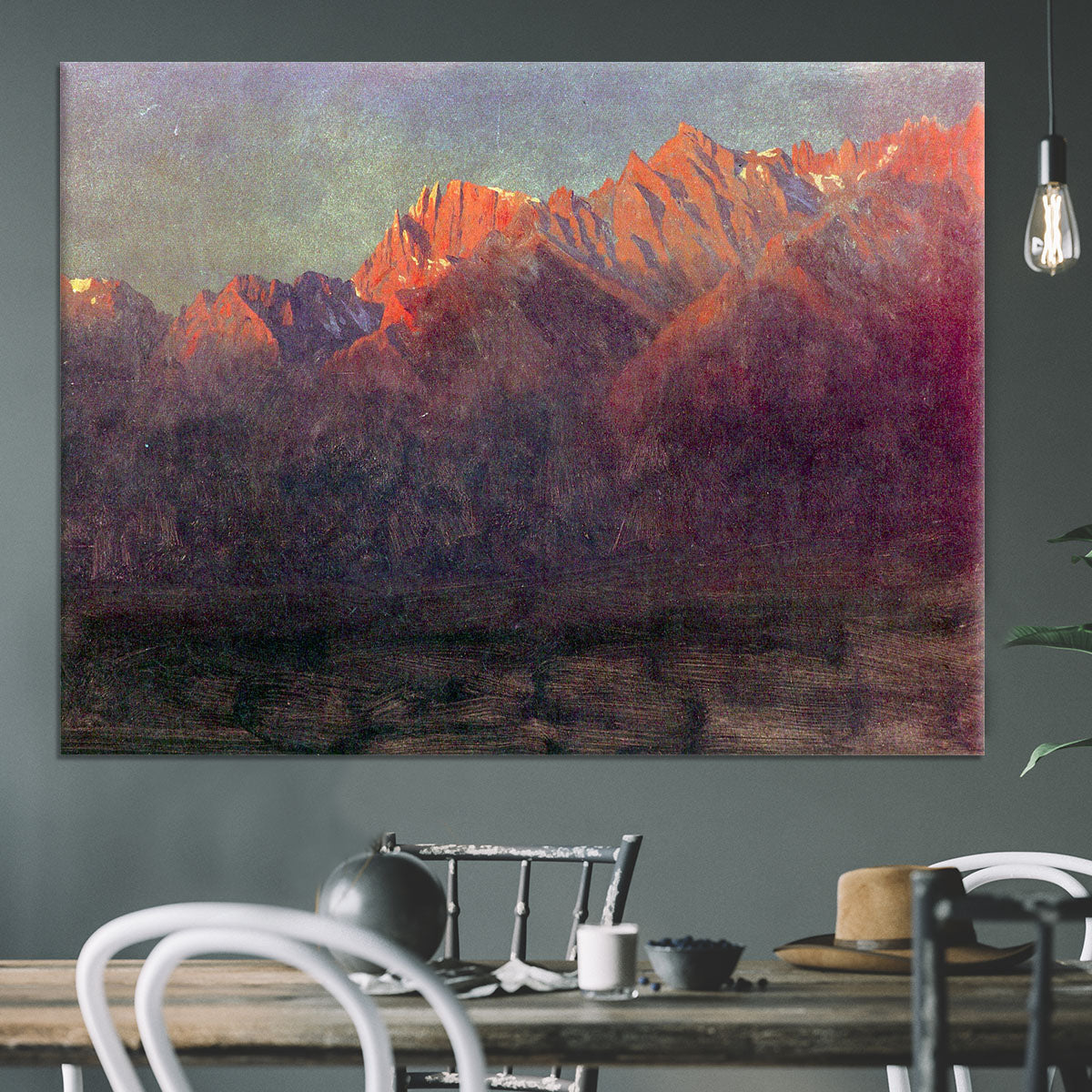 Sunrise in the Sierras by Bierstadt Canvas Print or Poster - Canvas Art Rocks - 3