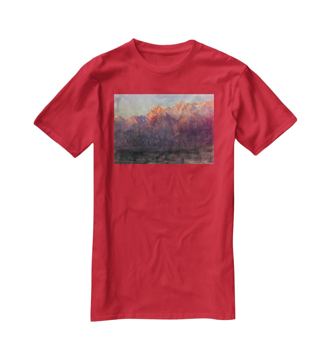 Sunrise in the Sierras by Bierstadt T-Shirt - Canvas Art Rocks - 4