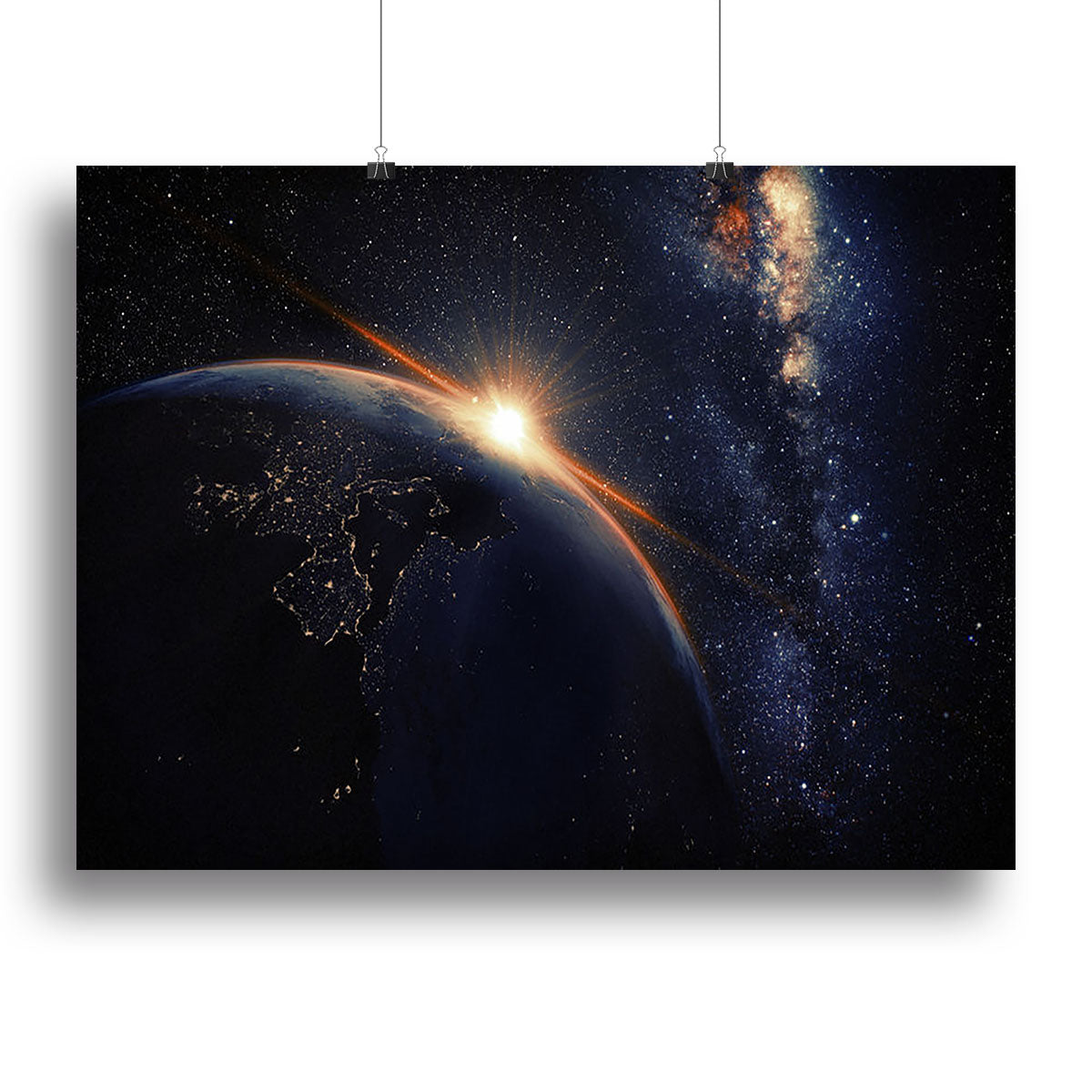 Sunrise seen from space Canvas Print or Poster - Canvas Art Rocks - 2