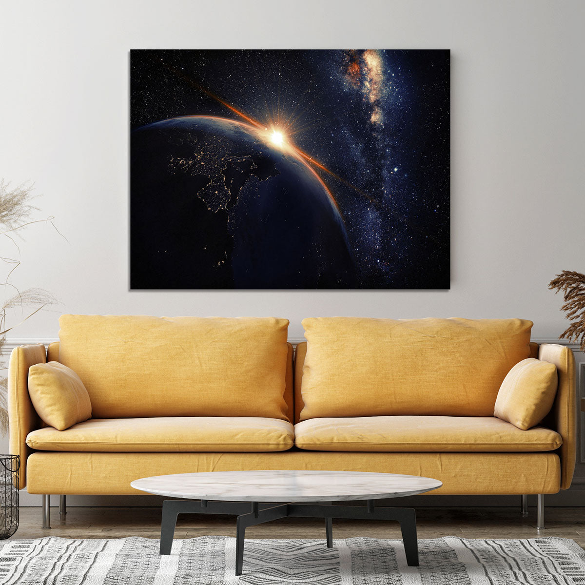 Sunrise seen from space Canvas Print or Poster - Canvas Art Rocks - 4