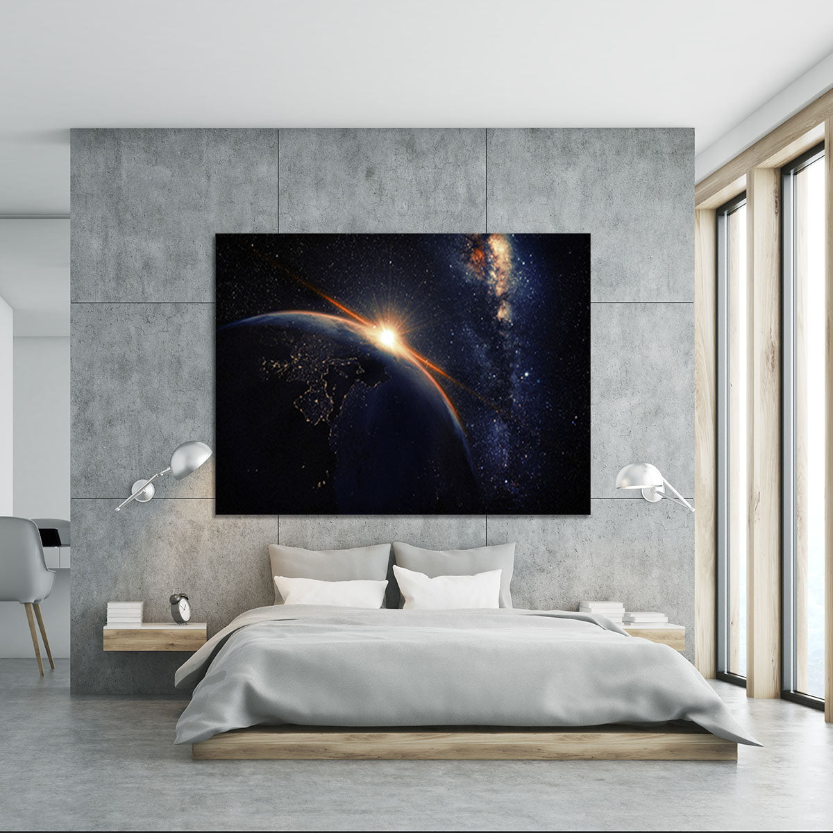 Sunrise seen from space Canvas Print or Poster - Canvas Art Rocks - 5