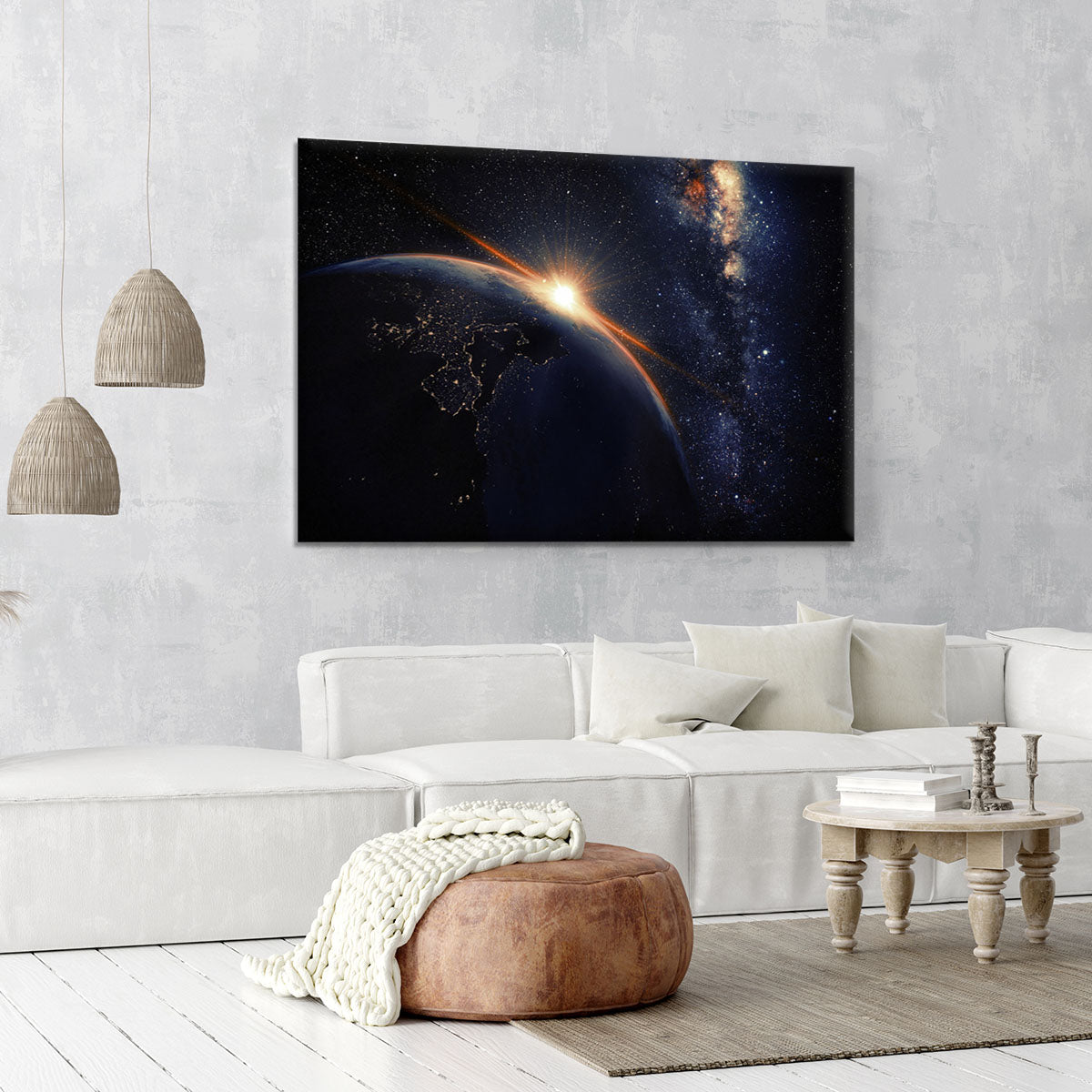 Sunrise seen from space Canvas Print or Poster - Canvas Art Rocks - 6